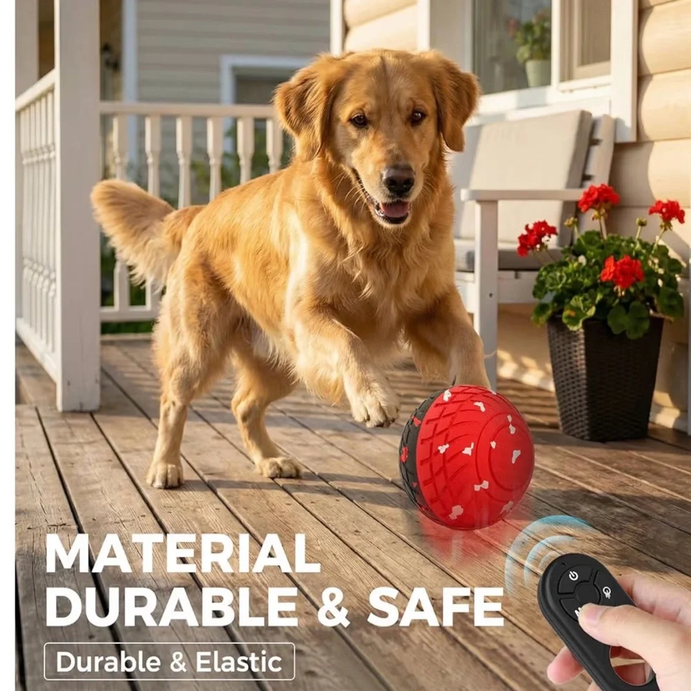 AWESOME Interactive Red/Black Dog Toy Ball w/ Remote Control